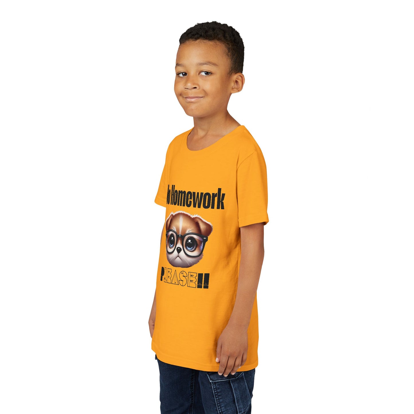 Funny Dog Homework Youth Short Sleeve Tee - Perfect Gift for Students!