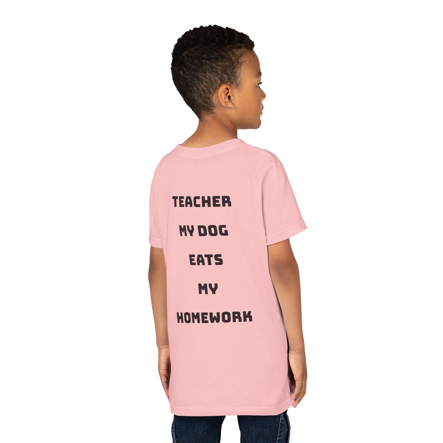 Funny Dog Homework Youth Short Sleeve Tee - Perfect Gift for Students!