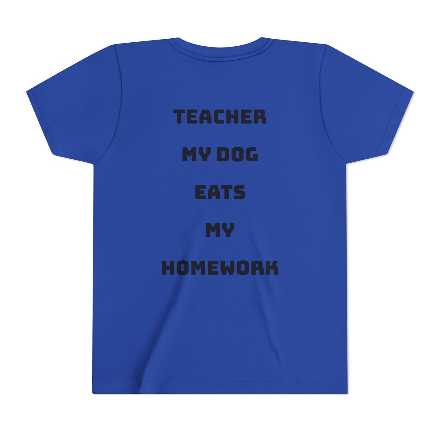 Funny Dog Homework Youth Short Sleeve Tee - Perfect Gift for Students!