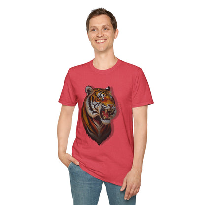 Fierce Tiger Unisex Softstyle T-Shirt - Bold Animal Graphic Tee