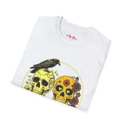 Skull & Calavera Unisex T-Shirt - Unique Floral Design for Day of the Dead Celebrations