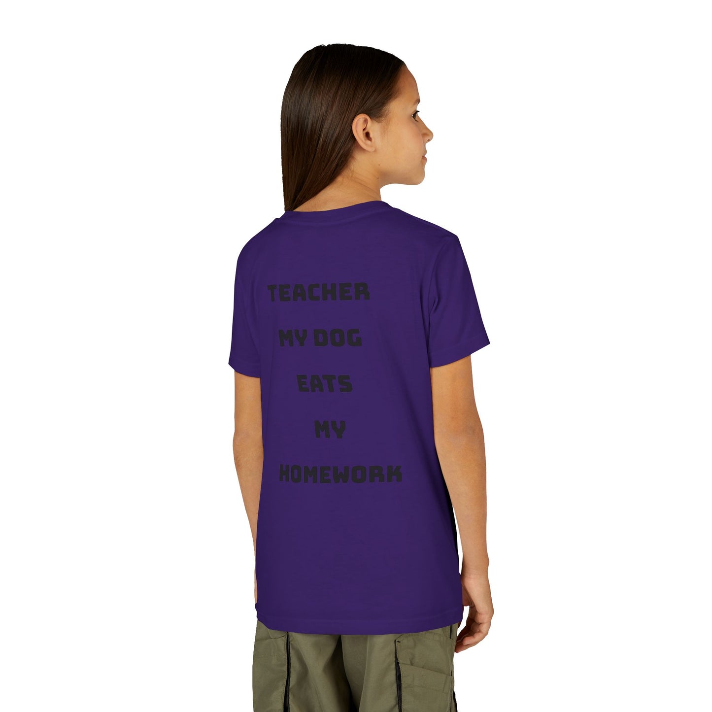 Funny Dog Homework Youth Short Sleeve Tee - Perfect Gift for Students!