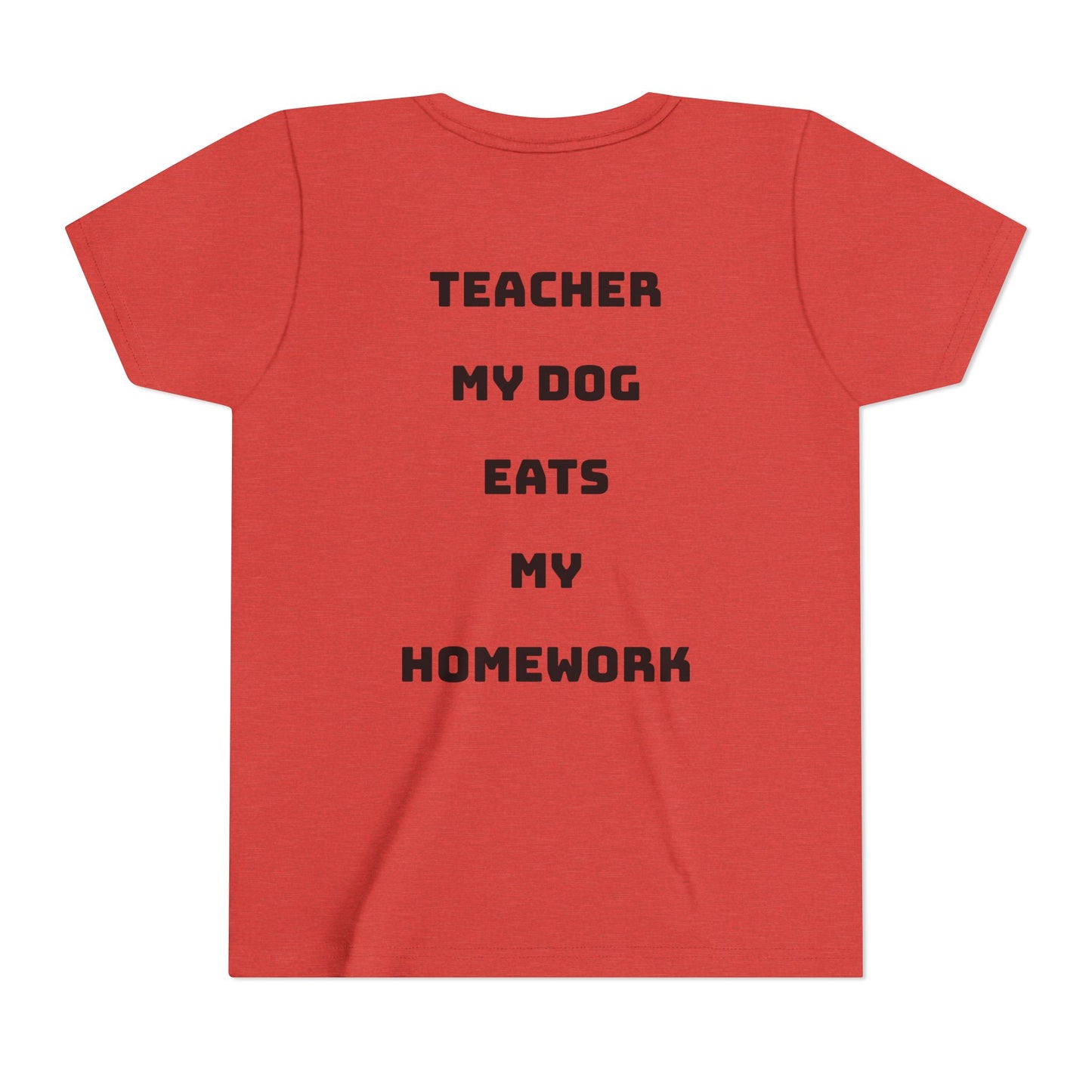 Funny Dog Homework Youth Short Sleeve Tee - Perfect Gift for Students!