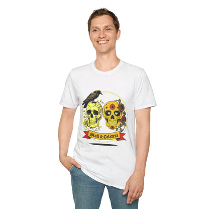 Skull & Calavera Unisex T-Shirt - Unique Floral Design for Day of the Dead Celebrations