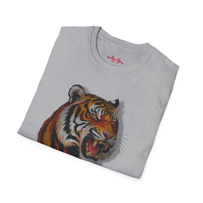 Fierce Tiger Unisex Softstyle T-Shirt - Bold Animal Graphic Tee