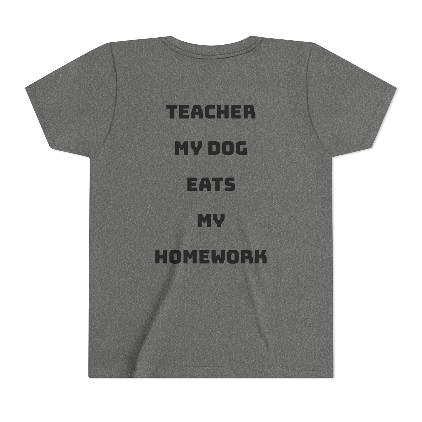 Funny Dog Homework Youth Short Sleeve Tee - Perfect Gift for Students!