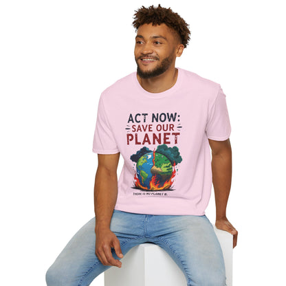 🔥 Eco-Friendly Unisex T-Shirt – 'Act Now: Save Our Planet' Wildfire Awareness 🌍