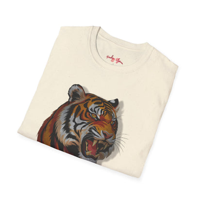 Fierce Tiger Unisex Softstyle T-Shirt - Bold Animal Graphic Tee