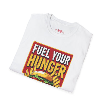 🍔 Fuel Your Hunger Unisex Softstyle T-Shirt – Lässige Mode für Feinschmecker 😋