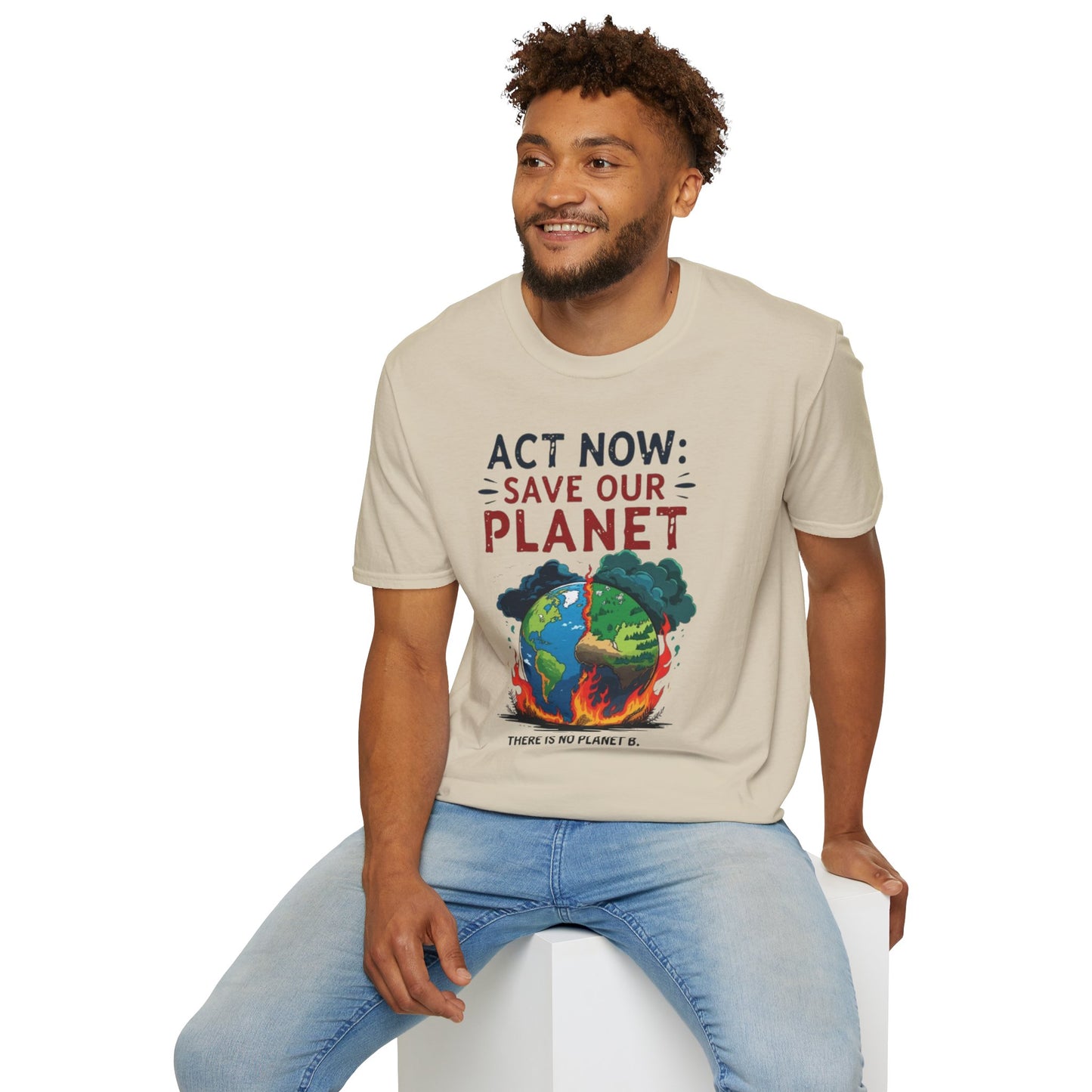 🔥 Eco-Friendly Unisex T-Shirt – 'Act Now: Save Our Planet' Wildfire Awareness 🌍