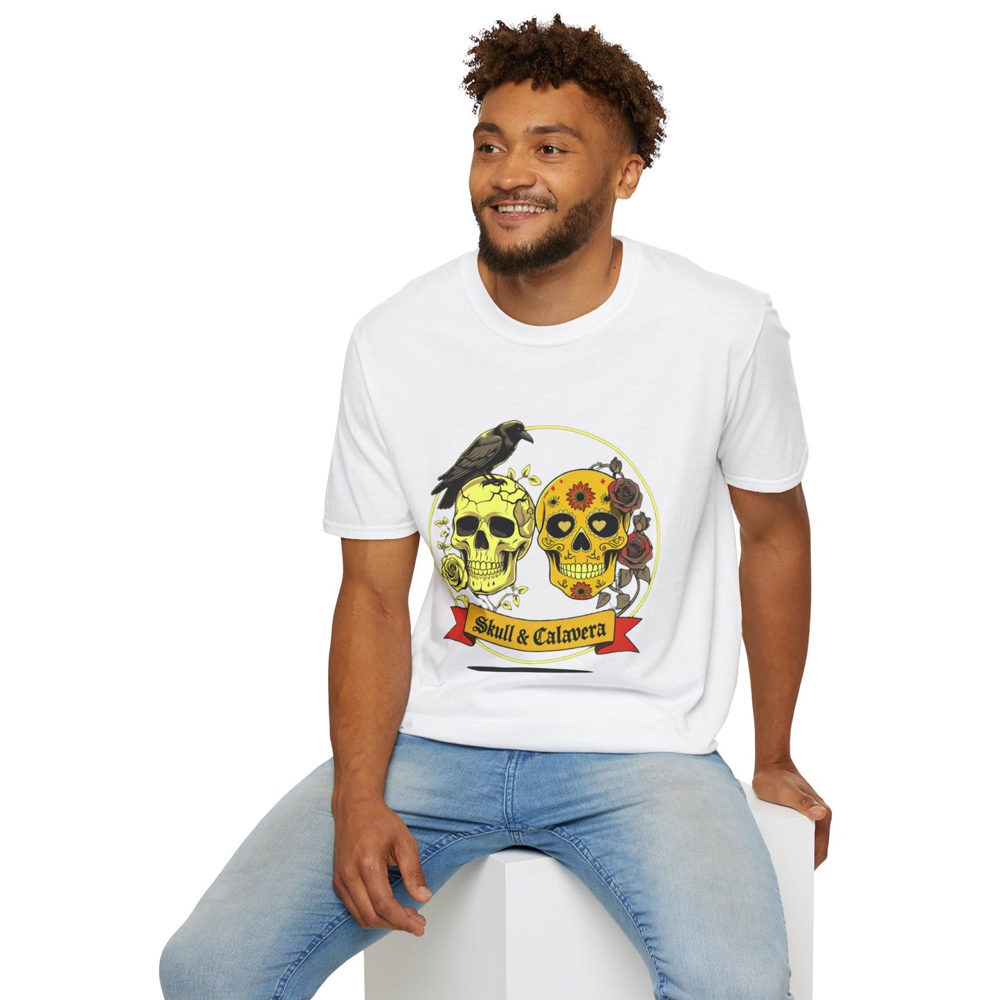 Skull & Calavera Unisex T-Shirt - Unique Floral Design for Day of the Dead Celebrations