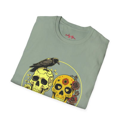 Skull & Calavera Unisex T-Shirt - Unique Floral Design for Day of the Dead Celebrations