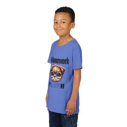 Funny Dog Homework Youth Short Sleeve Tee - Perfect Gift for Students!