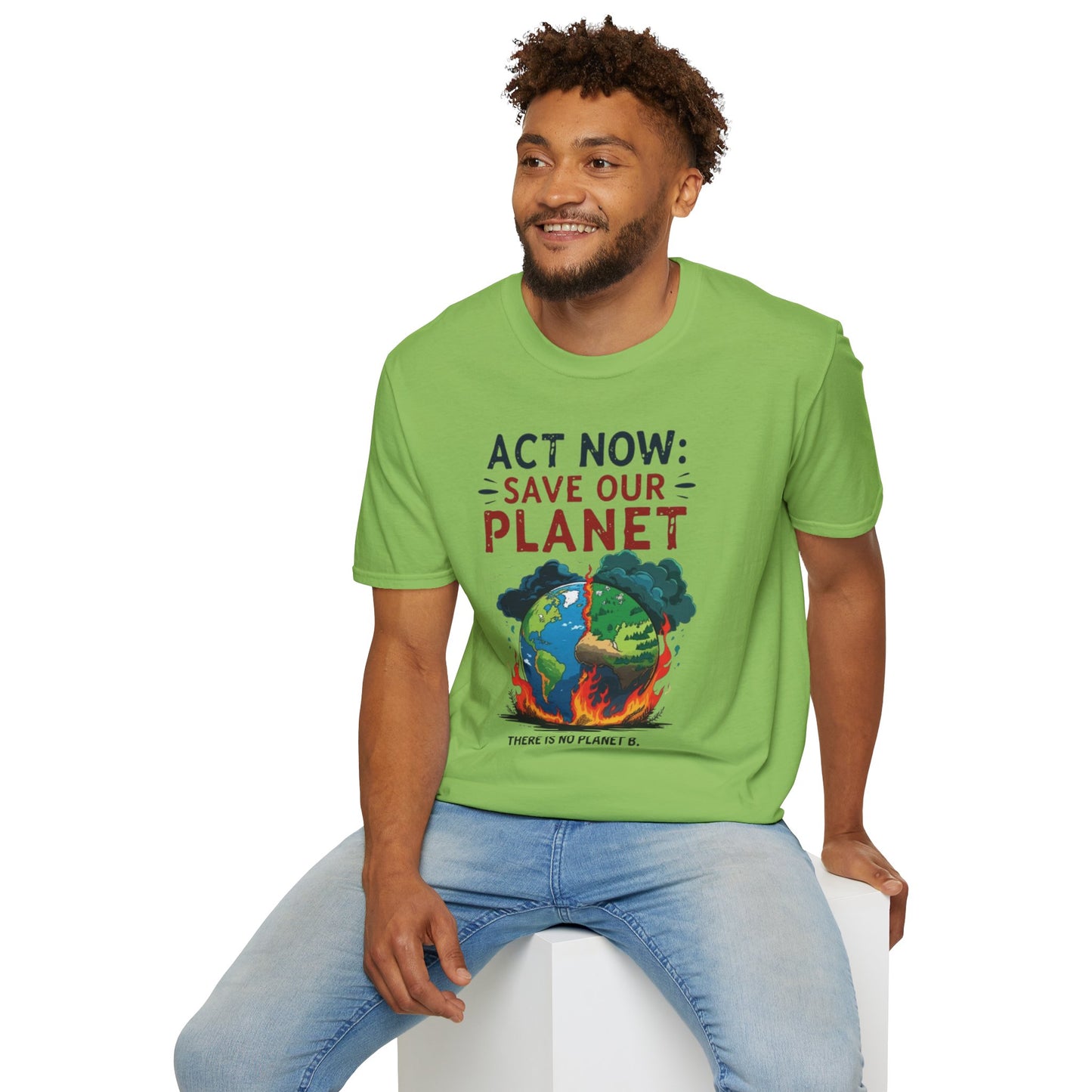 🔥 Eco-Friendly Unisex T-Shirt – 'Act Now: Save Our Planet' Wildfire Awareness 🌍