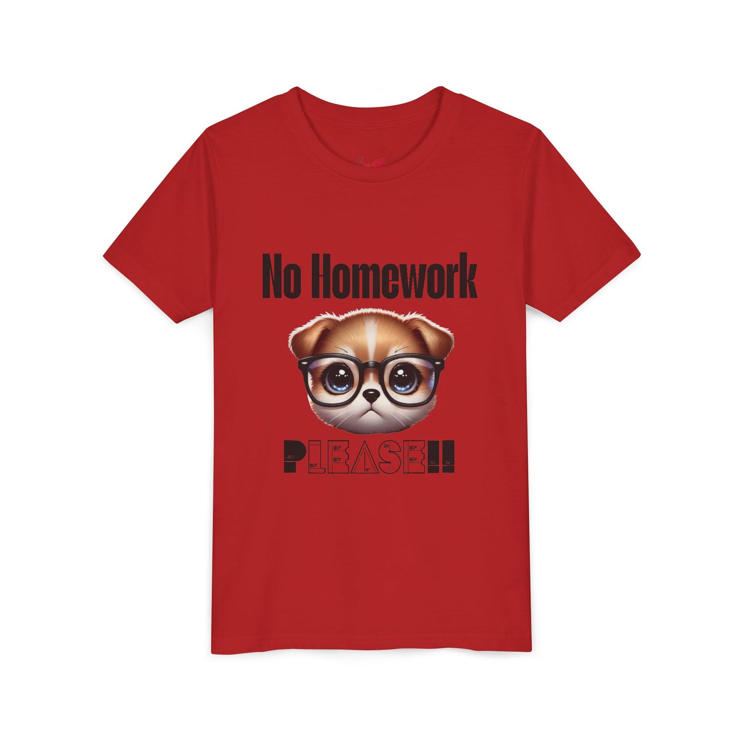 Funny Dog Homework Youth Short Sleeve Tee - Perfect Gift for Students!