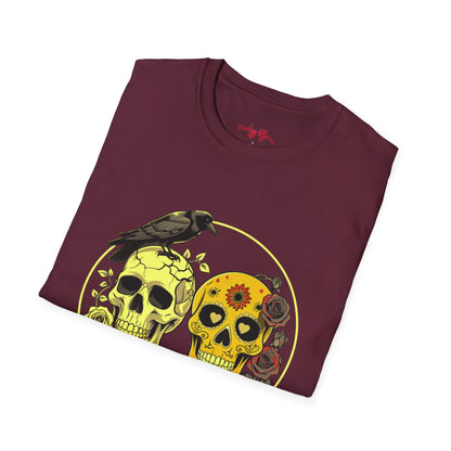 Skull & Calavera Unisex T-Shirt - Unique Floral Design for Day of the Dead Celebrations