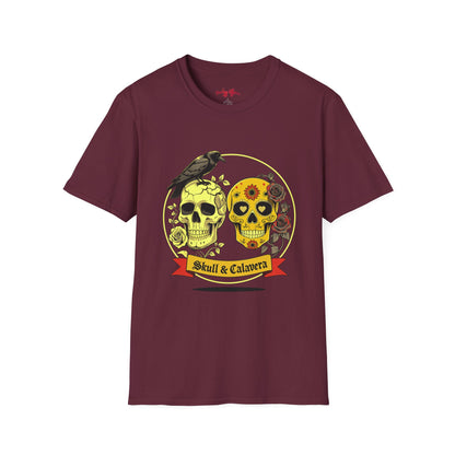 Skull & Calavera Unisex T-Shirt - Unique Floral Design for Day of the Dead Celebrations