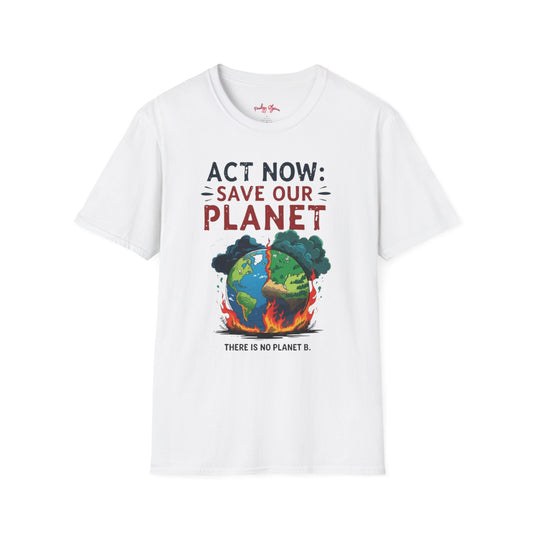 🔥 Eco-Friendly Unisex T-Shirt – 'Act Now: Save Our Planet' Wildfire Awareness 🌍