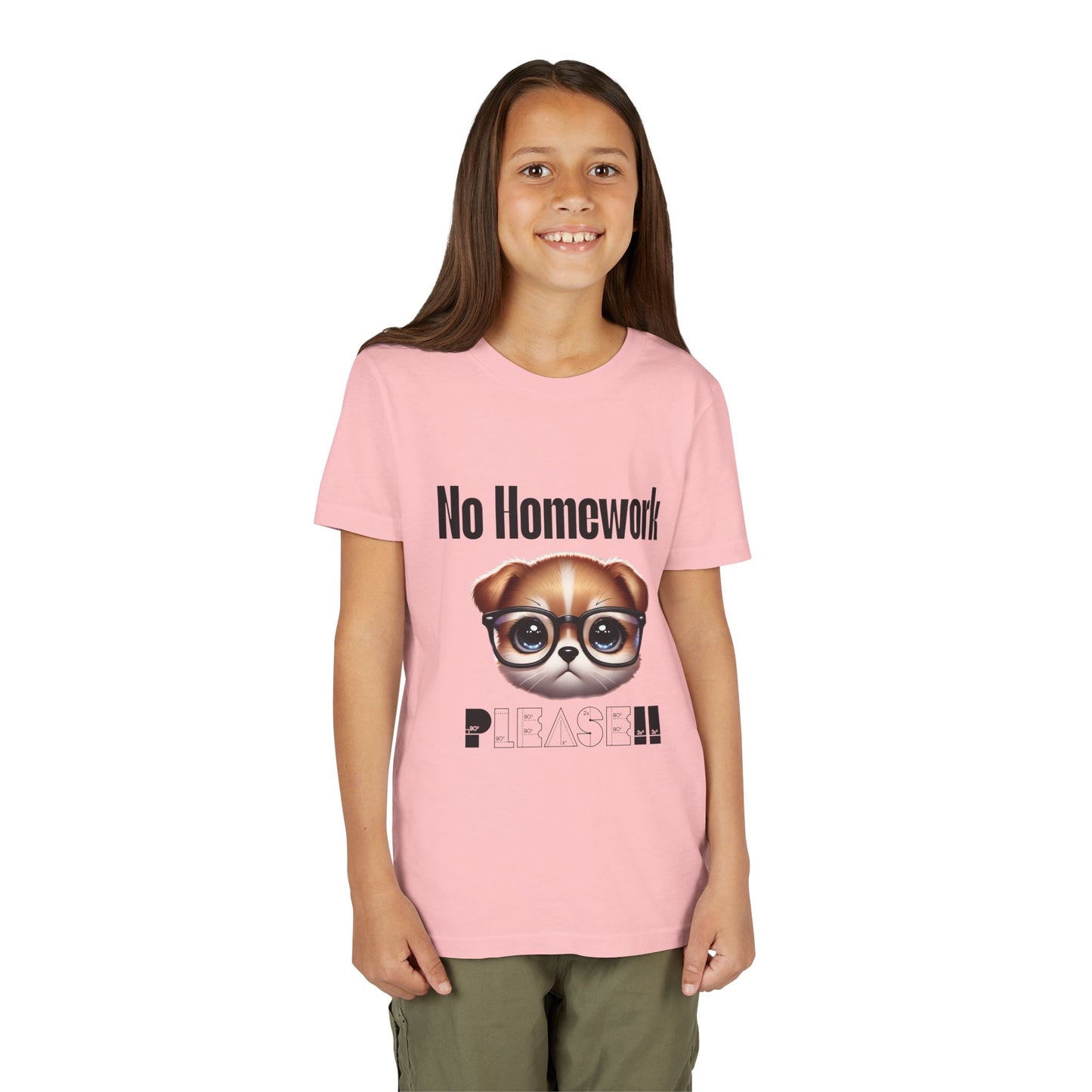 Funny Dog Homework Youth Short Sleeve Tee - Perfect Gift for Students!