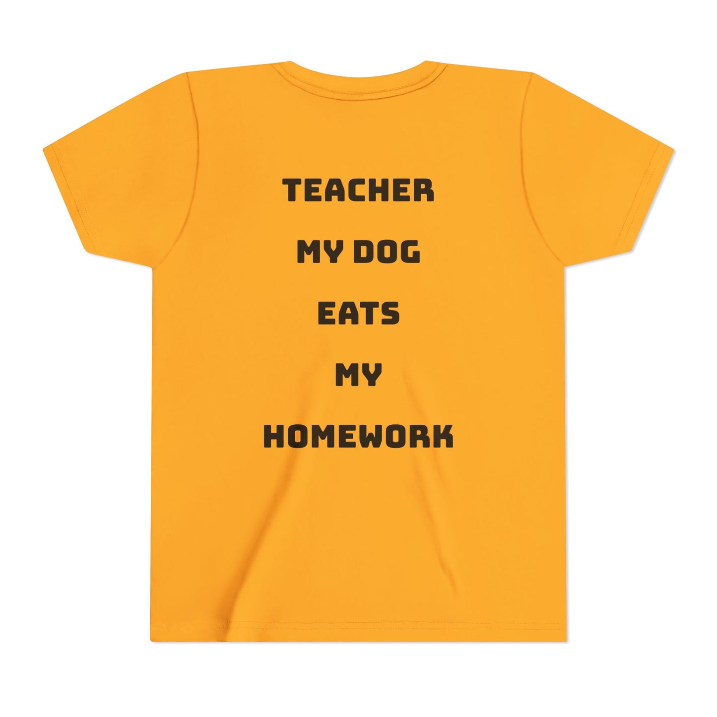 Funny Dog Homework Youth Short Sleeve Tee - Perfect Gift for Students!