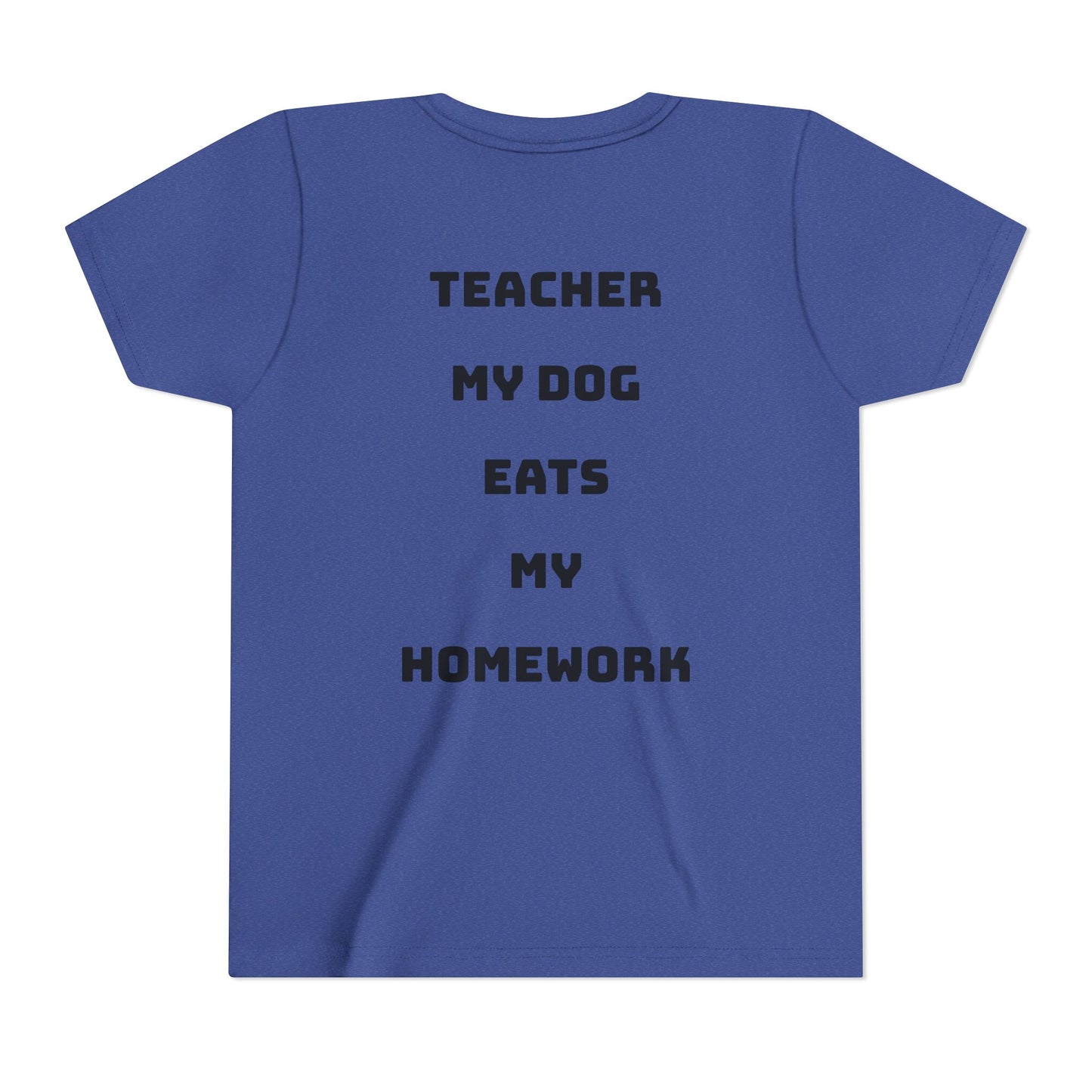 Funny Dog Homework Youth Short Sleeve Tee - Perfect Gift for Students!