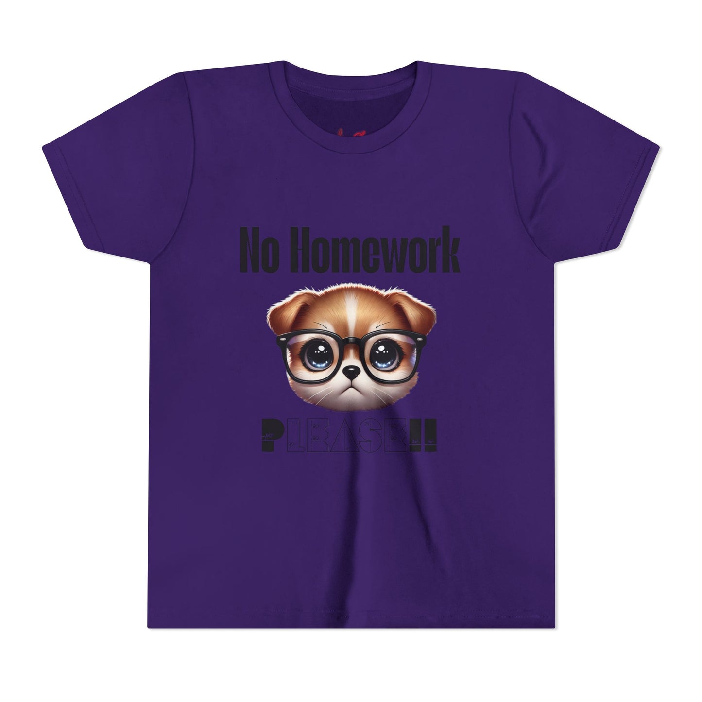 Funny Dog Homework Youth Short Sleeve Tee - Perfect Gift for Students!