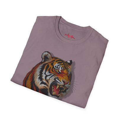 Fierce Tiger Unisex Softstyle T-Shirt - Bold Animal Graphic Tee