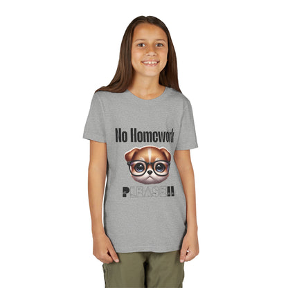 Funny Dog Homework Youth Short Sleeve Tee - Perfect Gift for Students!