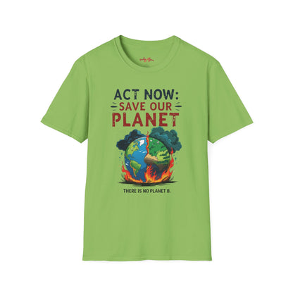 🔥 Eco-Friendly Unisex T-Shirt – 'Act Now: Save Our Planet' Wildfire Awareness 🌍