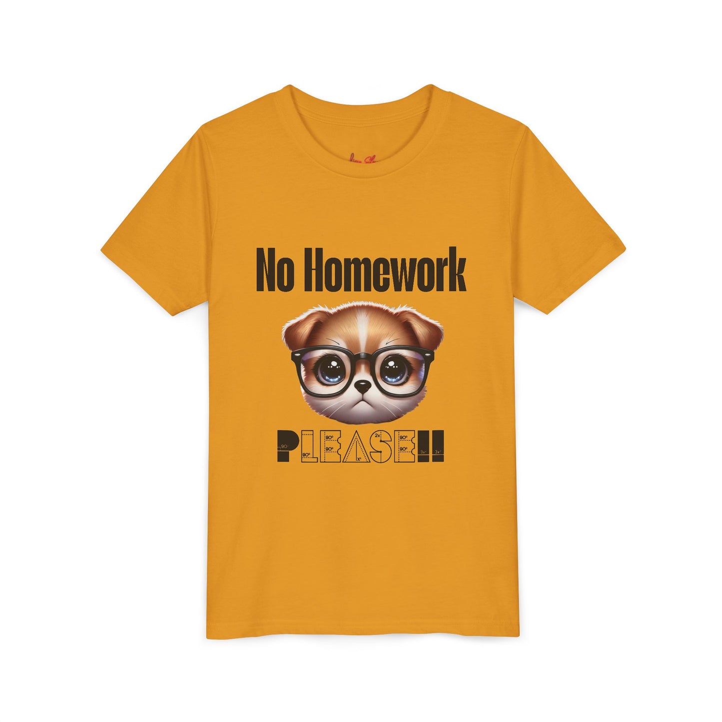 Funny Dog Homework Youth Short Sleeve Tee - Perfect Gift for Students!